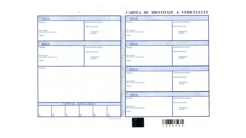 Cartea de Identitate a Vehiculului din 2017